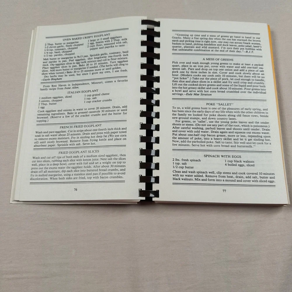 The Ozarks Collection Cookbook Billy Joe Tatum Ann Taylor Packer 1993 Spiral